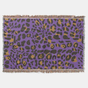 Leopard Jaguar Animal Print Pattern Throw Blanket