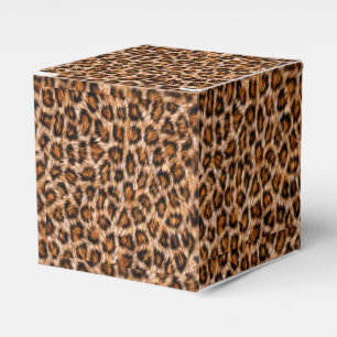 Leopard Jaguar Cat Brown Fur Pattern-24609 Favor Box
