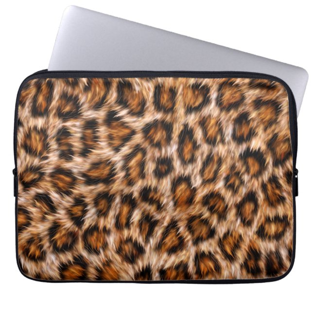 Leopard Jaguar Cat Brown Fur Pattern-24609 Laptop Sleeve (Front)