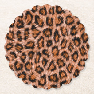 Leopard Jaguar Cat Brown Fur Pattern-24609 Paper Coaster