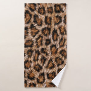 Leopard Jaguar Cat Brown Fur Pattern Bath Towel