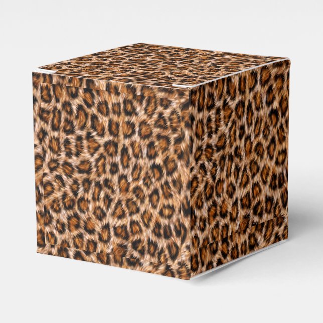 Leopard Jaguar Cat Brown Fur Pattern Favor Box (Front Side)