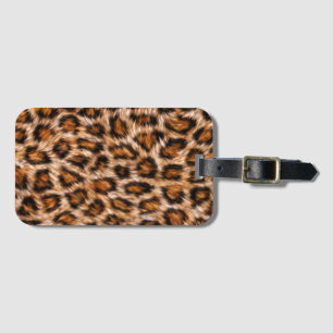 Leopard Jaguar Cat Brown Fur Pattern Luggage Tag
