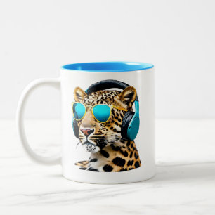 Leopard Jammin' Two-Tone Coffee Mug