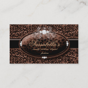 Leopard Jewellery Business Card Crown Brown