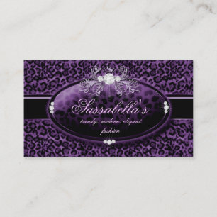 Leopard Jewellery Business Card Crown Purple