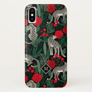 Leopard Jungle Floral Pattern with Monogram Case-Mate iPhone Case