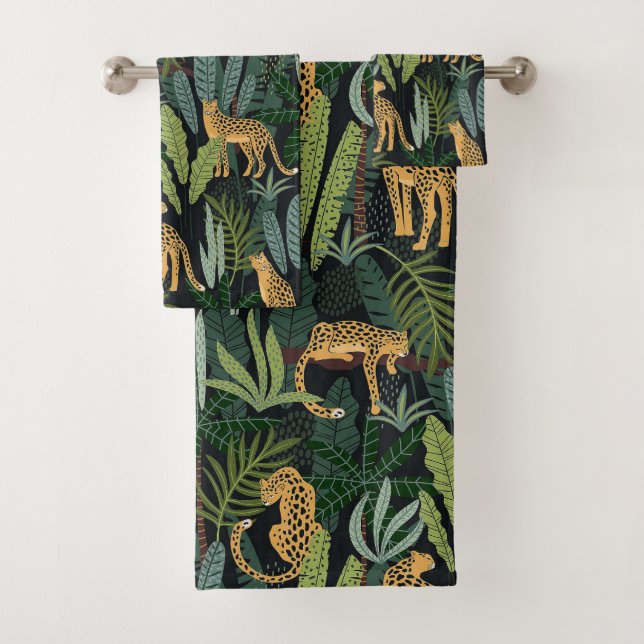 Leopard Jungle Forest Illustration Seamless  (En situation)