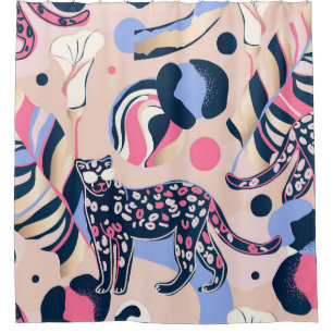 Leopard Jungle: Modern Floral Illustration.