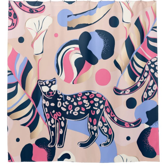 Leopard Jungle: Modern Floral Illustration. (Front)