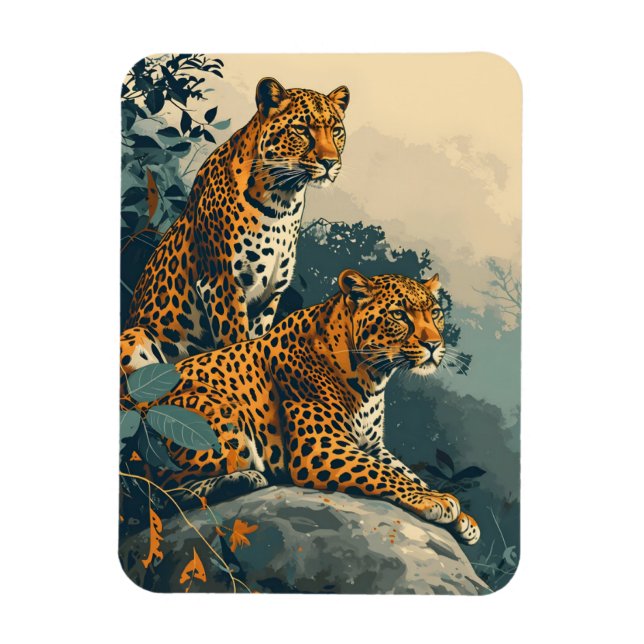 Leopard Jungle: Vintage Magnet (Vertical)