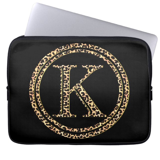 Leopard K Laptop Sleeve (Front)
