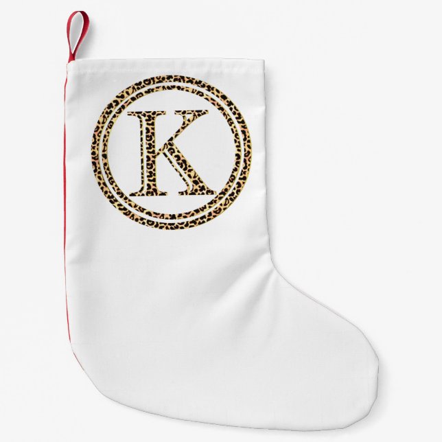 Leopard K Small Christmas Stocking (Front)