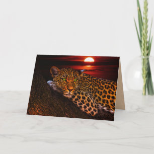 leopard kitty greeting card