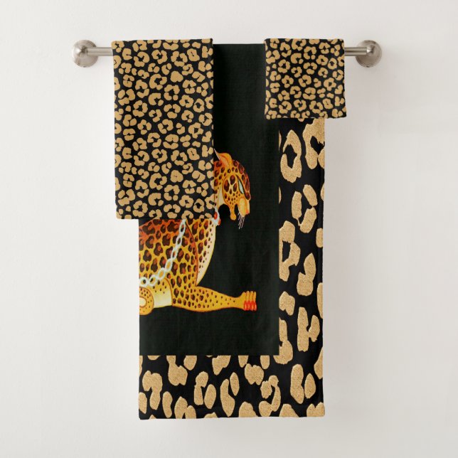 Leopard Lady Bath Towel Set (Insitu)