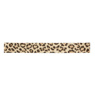 Leopard Leather Print Pattern Monogram Satin Ribbon