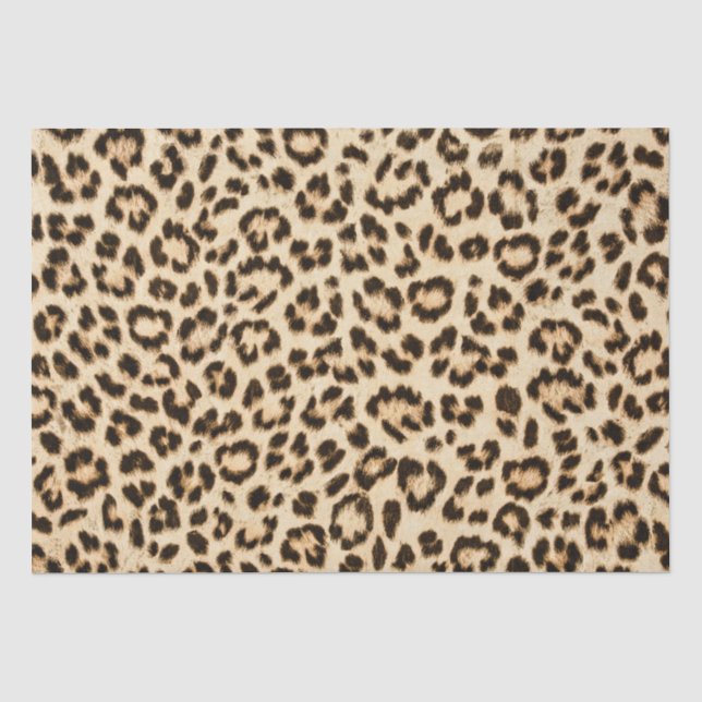 Leopard Leather Print Pattern Monogram Tissue Paper (Front)