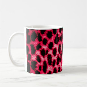 Leopard leather texture with black and red colours coffee mug