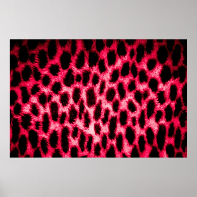 Leopard leather texture with black and red colours poster (Front)