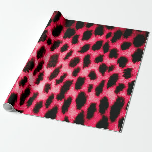 Leopard leather texture with black and red colours wrapping paper