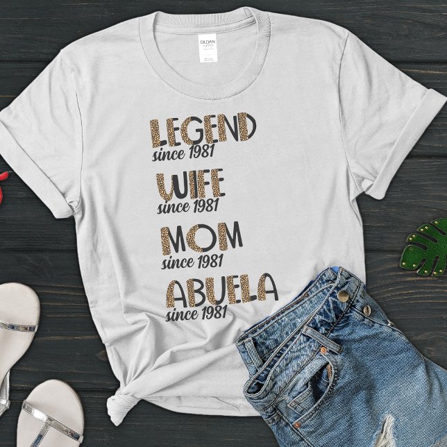 Leopard Legend Wife Mom Abuela Pattern Mother Gift T-Shirt (Creator Uploaded)