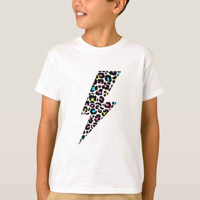 leopard, lightning bolt, leopard print  T-Shirt (Front)
