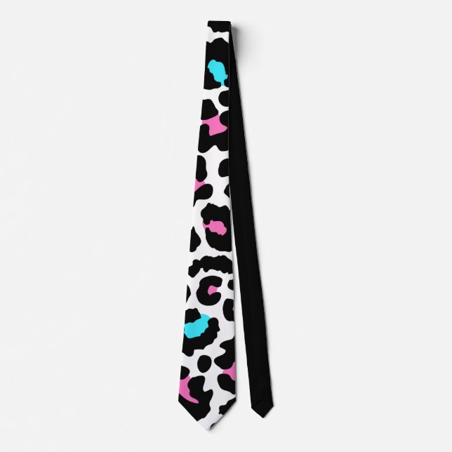Leopard Lightning bolt, Leopard Print Tie (Front)