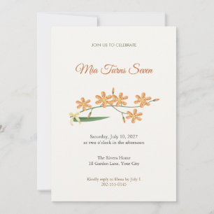 Leopard Lily Kids Birthday Party Invitation