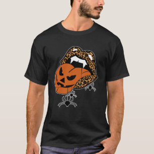 Leopard Lips Mouth Hippie Pumpkin Tongue Spider Ha T-Shirt