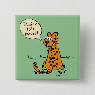 Leopard losing spots - I think it's stress 2 Inch Square Button