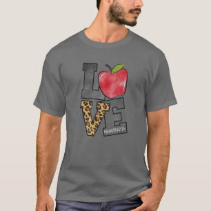 Leopard Love Kindergarten Teacher Student Back To T-Shirt