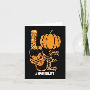 Leopard Love Nurse Life Thanksgiving Scrub Top Fal Card