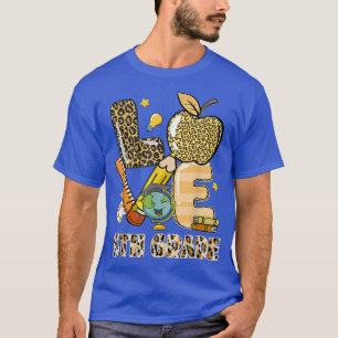 Leopard Love Teaching 5th Grade Back To School Tea T-Shirt