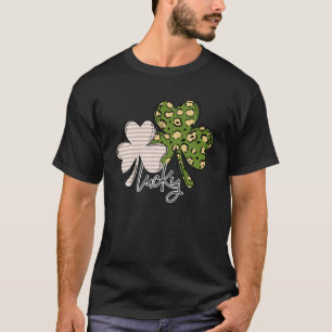 Leopard Lucky Charm Irish Shamrocks St. Patrick's T-Shirt