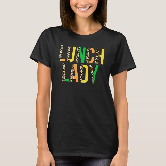Leopard Lucky Lunch Lady St Patrick's Day Cafeteri T-Shirt (Front)