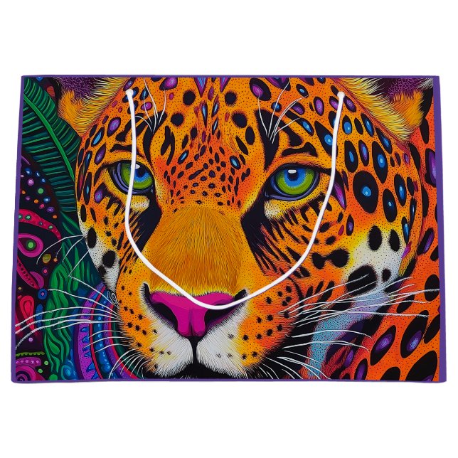 Leopard Luminous  Large Gift Bag (Front)