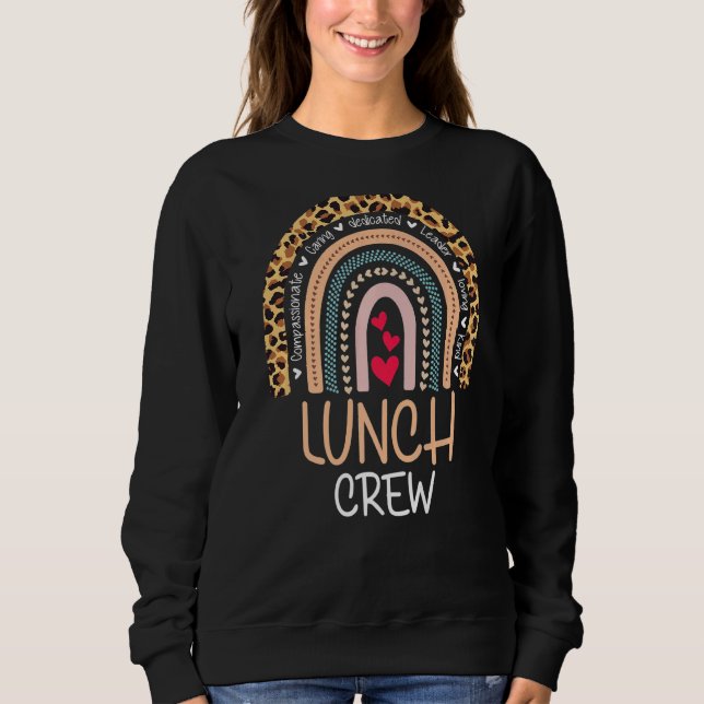 Leopard Lunch Crew Group Matching School Cafeteria Sweatshirt (Front)