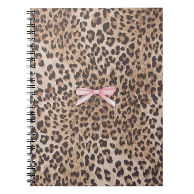 Leopard Luxe Notebook with Pink Bow (Front)