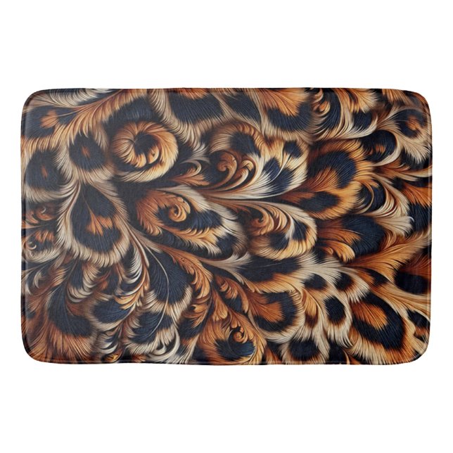 Leopard Luxe: Transform Your Bathroom with a  Bath Mat (Front)