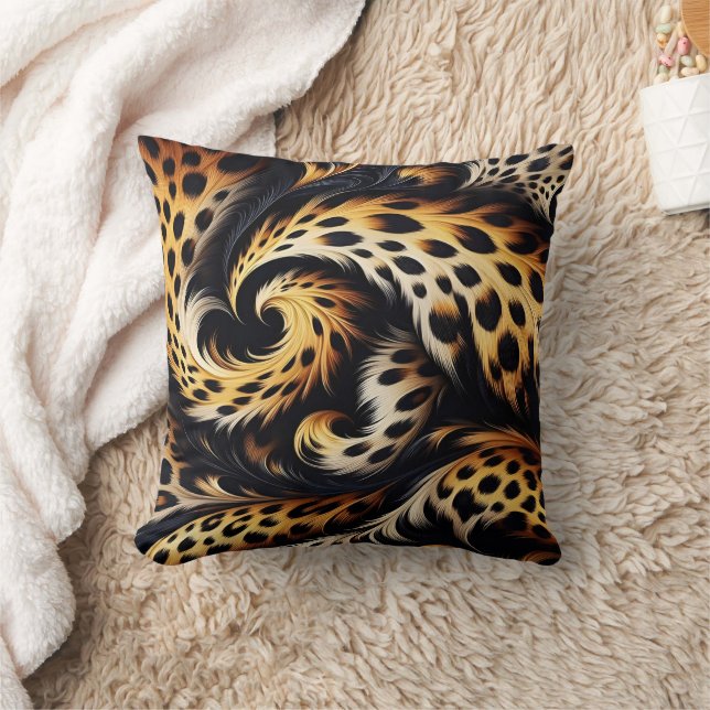 Leopard Majesty: Feel the Power of Wild Design Throw Pillow (Blanket)