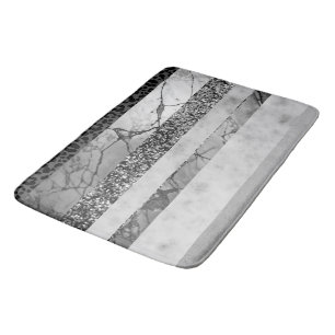 Leopard Marble Glitter Stripes Glam 4 Bath Mat