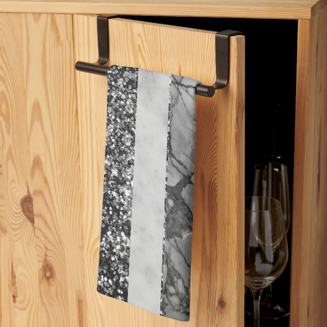 Leopard Marble Glitter Stripes Glam 4 Kitchen Towel (Thirds Fold)
