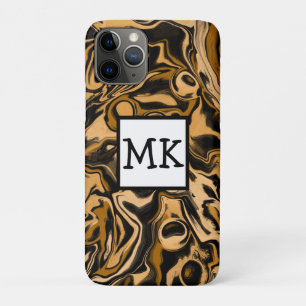 Leopard Marble Swirls Fluid Art Abstract iPhone 11 Pro Case