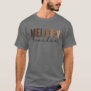Leopard Melanin Teacher Black History Month Gift F T-Shirt