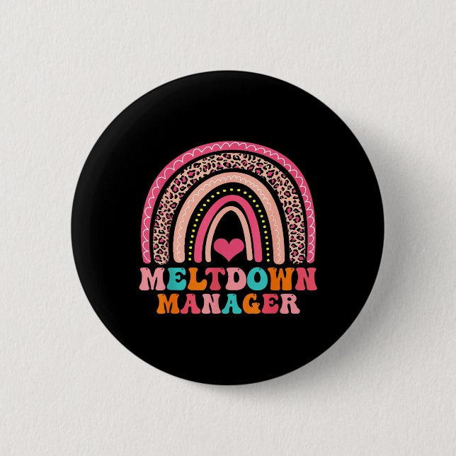 Leopard Meltdown Manager Paraprofessional Back To 2 Inch Round Button (Front)