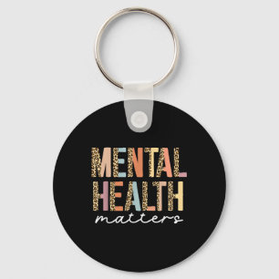 Leopard Mental Health S Human Brain Illness Awaren Keychain