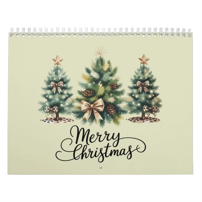 Leopard Merry Christmas Tree Coquette Bow Xmas Calendar (Cover)