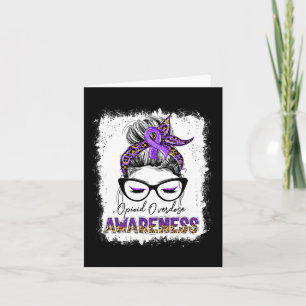 Leopard Messy Bun Opioid Overdose Awareness Purple Card