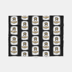 Leopard Messy Bun Volleyball Game Day Vibes Fleece Blanket