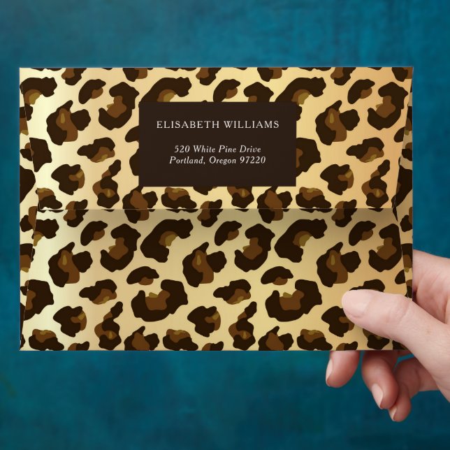Leopard Modern Birthday Personalized Envelope (Hand)
